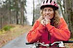 Portrait of mature woman on cycle ride