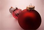 Christmas baubles in studio