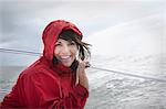 Mature woman sailing