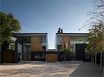 Driveway and double height exterior of Pond and Park House, Dulwich, London, UK. Architects: Stephen Marshall