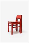 Red Painted Wooden Chairs, Dutch, 1920's. Designed at Ecole de La Haye