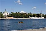 Skeppsholmen und das Segelschiff ""af Chapman"", Stockholm, Schweden.