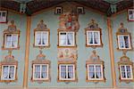 Traditionnel peint bâtiments Bad Tolz, Bavière