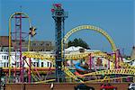 Rage', Thrill Ride at Adventure Island amusement park on the shore, Southend-on-Sea, Essex, England