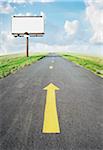 Bicycle Path and Blank Billboard