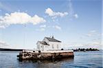 Maison au milieu du Fjord d'Oslo, Norvège,