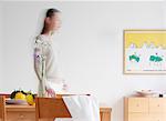 Women Standing By Dining Table, Motion Blur