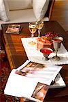 Coffee Table With Food And Drink