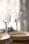 Empty Drinking Glasses And Plates
