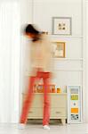 Young Women At Home, Blurred Motion