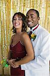 Well-dressed teenagers at school dance, portrait