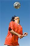 Ballon de soccer player rubrique, portrait