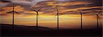 Wind turbines at sunset