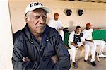 Baseball coach in dugout