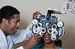 Yeux du patient examen optométriste