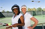 Two female tennis players