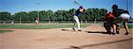 Baseball players on playing field