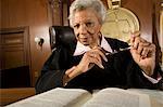 Female judge sitting in court, portrait