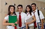 High School Students Beside School Lockers