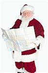 Santa Claus holding map