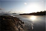 Sonne über Beach, Tofino, Britisch-Kolumbien, Kanada