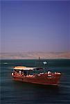 Bateau touristique sur le lac de Tibériade, la mer de Galilée, Israël du Nord, Israël, Moyen-Orient