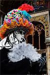Masked figure in costume at the 2012 Carnival, Venice, Veneto, Italy, Europe