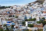 Blick über die Stadt Chefchaouen (Chaouen), Tangeri-Tetouan-Region, Rif-Gebirge, Marokko, Nordafrika, Afrika