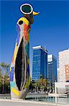 Dona i Ocell (Woman and Bird) sculpture in Joan Miro Park, L'Eixample District, Barcelona, Catalonia, Spain, Europe