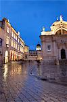 St. Blaise Church and Cathedral at night, Old Town, UNESCO World Heritage Site, Dubrovnik, Croatia, Europe