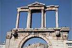 Arch of Hadrian and the Acropolis, Athens, Greece, Europe
