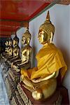 Sitting Buddhas, Wat Pho (Reclining Buddha Temple), (Wat Phra Chetuphon), Bangkok, Thailand, Southeast Asia, Asia