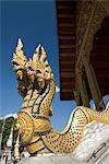 Naga heads, Wat Nong, Luang Prabang, Laos, Indochina, Southeast Asia, Asia