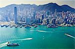 Cityscape of Central, Hong Kong's main financial district, Hong Kong Island, and Victoria Harbour, Hong Kong, China, Asia