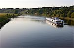 Modern cruise ship cruising on the River Elbe, Saxony, Germany, Europe