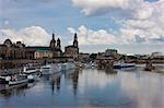 Cruise ships on the River Elbe, Dresden, Saxony, Germany, Europe