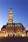 Gothic Town Hall (Hotel de Ville) and Belfry tower, UNESCO World Heritage Site, Petite Place (Place des Heros), Arras, Nord-Pas de Calais, France, Europe