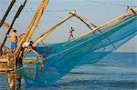 Filets de pêche chinois, Cochin, Kerala, Inde, Asie