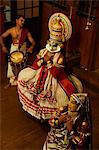 Kathakali dancers, Fort Cochin, Kerala, India, Asia