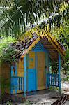 Cabane colorée, l'île de Saona, République dominicaine, Antilles, Caraïbes, Amérique centrale