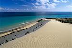 Dunes de sable, Atlantique, Playa de Sotavento de Jandía, Fuerteventura, îles Canaries, Espagne, Europe