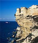 Haute Ville bord de falaise, Bonifacio, Corse du Sud, Corse, Méditerranée, Europe