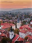 Sunset over the city of Ljubljana, Slovenia, Europe