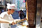 Viande coupe chef pour kebab, Istanbul, Turquie, Eurasie