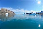 Iceberg and Bjorn Oer Mountain, Scoresbysund, Greenland