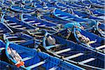Bateaux de pêche bleu, Essaouira, Maroc