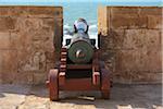 Cannon et mur de forteresse, Essaouira, Maroc