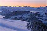 Sonnenaufgang von Rigi, Rigi Kulm, Luzern, Arth, Kanton Schwyz, Schweiz