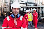 Worker standing at chemical plant