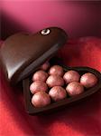 Close up of chocolates in decorative box